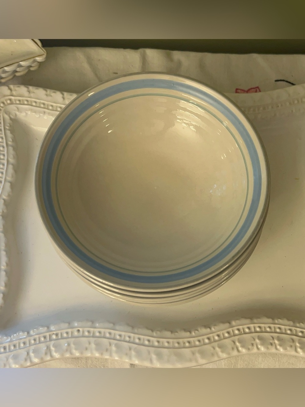 Vintage Fascino Stoneware Cereal Bowls Crafted in Japan by Yamaka Set of 6